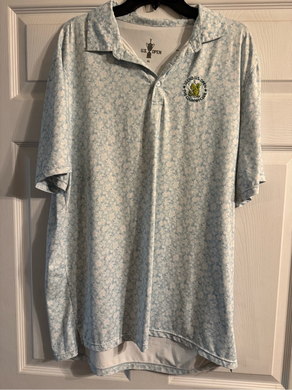 U.S. Open Light Blue Floral Performance Polo